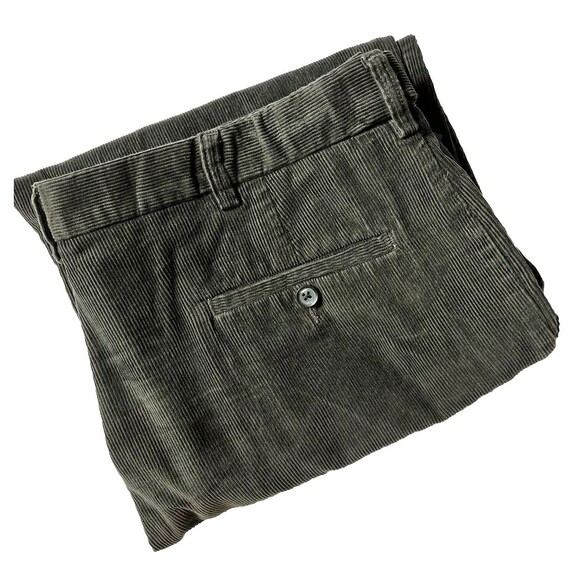 Haggar Corduroy Pants Mens 38x29 Green Premium Stretch Cord Classic Flex Waist - Picture 6 of 8